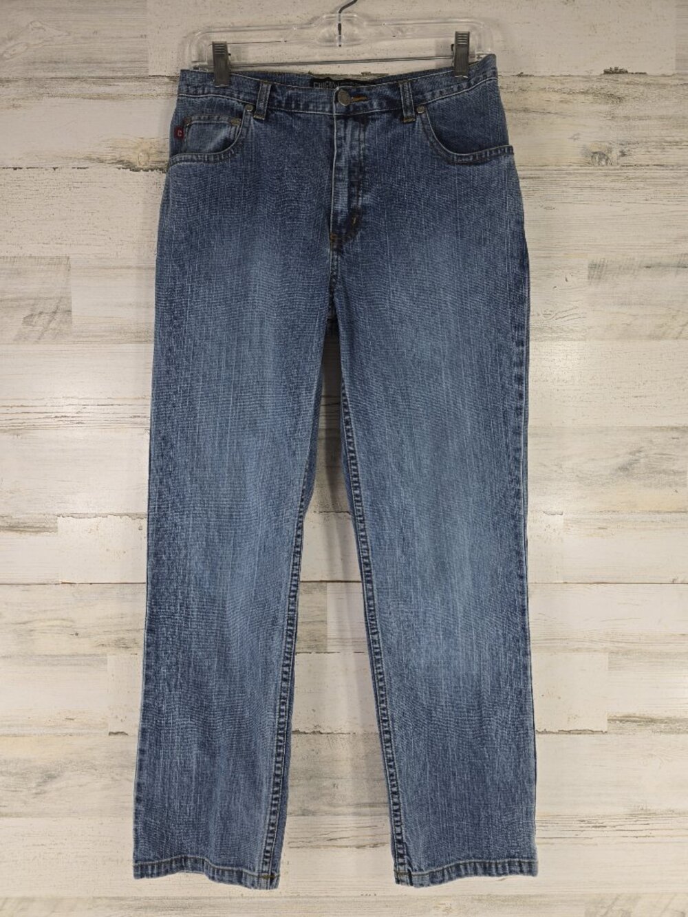 VINTAGE CHICOS DENIM WOMEN'S BLUE JEANS SIZE 0 STRETCH STRAIGHT LEG INSEAM 27 in